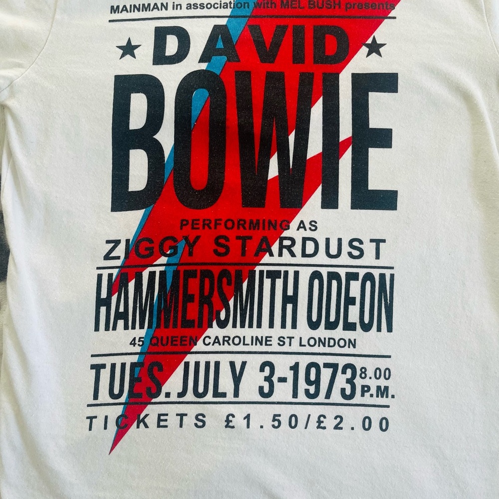 DAVID BOWIE -Hammersmith Odeon Unisex Long Sleeve Concert T-Shirt - Size - SMALL - Picture 2 of 3